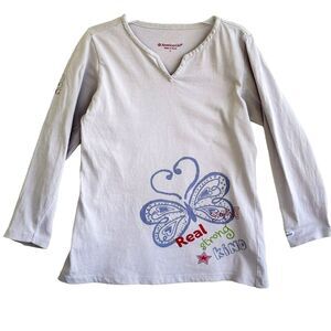 American Girl Girls Youth Small S Lavender Real Strong Kind Long Sleeve Shirt